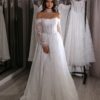 Свадебное платье кружевное с открытыми плечами. Модель КЛ 01, фото 1